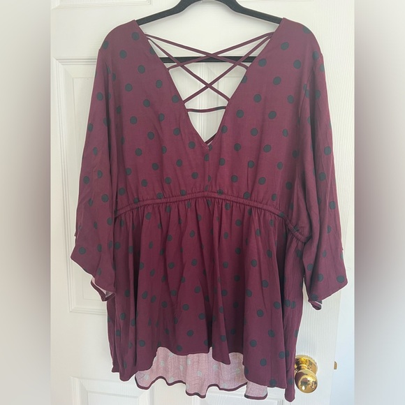 Torrid Babydoll Stretch Challis Top Size 3 - Picture 4 of 5